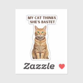 Bastet Cat Sacro Premium Aufkleber Gold