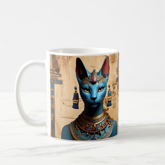 Bastet der alte ägyptische Gott der Katzen Kaffeetasse (Links)