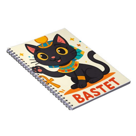 Bastet Egypdess Spiral - Whimsical Feline Notizblock (Rechte Seite)