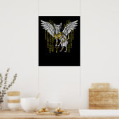 Bastet Egyptian Cat Goddess Ankh Hieroglyphs Poster (Küche)