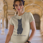 Bastet Egyptian Cat Goddess Graphic T-Shirt<br><div class="desc">Dieser grafische Abschlag zeigt meine einfache Abbildung der alten ägyptischen Katzengöttin Bastet in marineblau. Sie können Ihren eigenen Slogan oder anderen Text zu diesem grafischen Abschlag.</div>