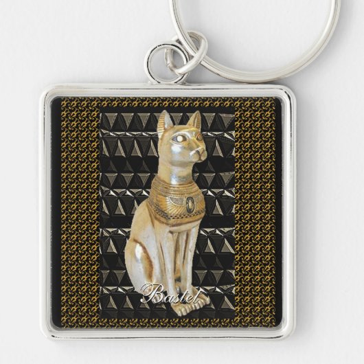 Bastet Egyptian Goddess Cat Key Chain Schlüsselanhänger (Vorne)