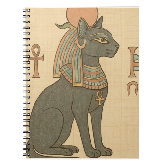 Bastet Egyptian Goddess Spiral Notebook Notizblock (Vorderseite)
