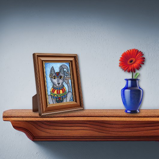 Bastet Eygptian Cat Goddess Mini Folk Kunst, Dicht Poster