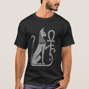 Bastet Katzen Göttin altägyptisch Ankh distresse T-Shirt