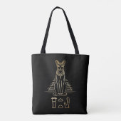 Bastet mit Namen in Hieroglyphen und Ägypten Pyram Tasche (Rückseite)