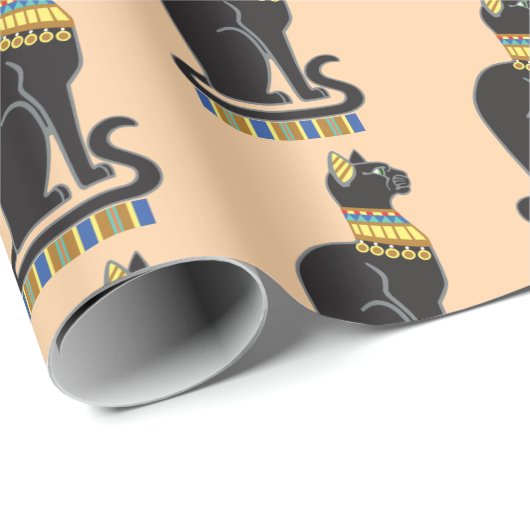 Bastet oder Bast. Ägyptische Göttin Geschenkpapier (Rolleneckpunkt)