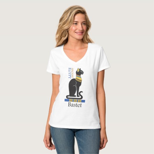 Bastet oder Bast. Ägyptische Göttin T-Shirt (Vorderseite Vollansicht)
