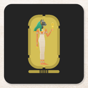 Bastet-Papierserviettenuntersetzer Rechteckiger Pappuntersetzer