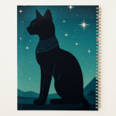 Bastet Planner Starry Egyptian Cat Art Planer (Rückseite)