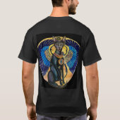Bastet Scarab Egyptian Cat Goddess Maureen Girard T-Shirt (Rückseite)
