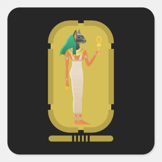 Bastet Square Sticker (Vorderseite)