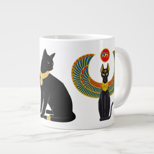Bastet: Winged Katze von Isis! Jumbo-Tasse (Vorderseite Rechts)