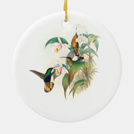 Bastgezogene Samtbrust, Baum Keramik Ornament (Hinten)