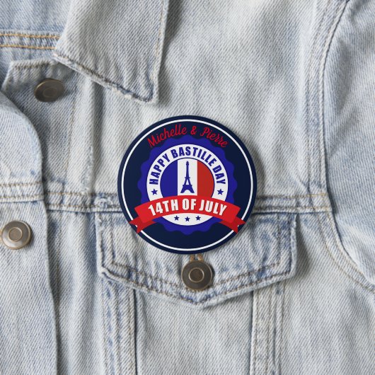 Bastille Day 14. Juli Feier Button (Beispiel)