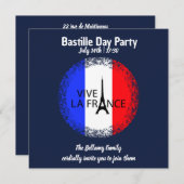 Bastille Day 14. Juli Feier Einladung (Vorne/Hinten)