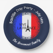 Bastille Day 14. Juli Feier Pappteller (Vorderseite)
