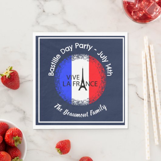 Bastille Day 14. Juli Feier Serviette (Beispiel)