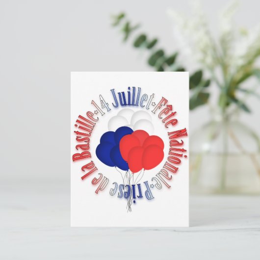 Bastille Day Balloons Postkarte (Stehend Vorderseite)