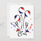 Bastille Day Balloons und Champagne Einladung (Rückseite)