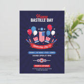 Bastille Day Celebration Party Einladung Flyer (Stehend Vorderseite)