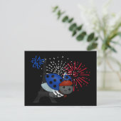 Bastille Day Ladybug, lächeln Postkarte (Stehend Vorderseite)
