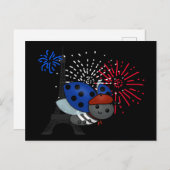Bastille Day Ladybug, Lächeln Postkarte (Vorne/Hinten)