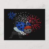 Bastille Day Ladybug, Lächeln Postkarte (Vorderseite)