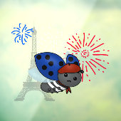 Bastille Day Ladybug, langweilig Fensteraufkleber (Blatt 3)