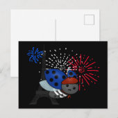 Bastille Day Ladybug, langweilige Postkarte (Vorne/Hinten)