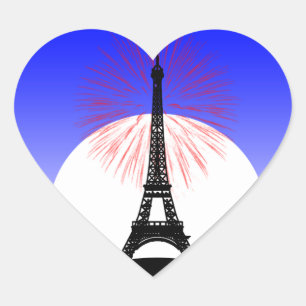 Bastille Day paris Herz-Aufkleber