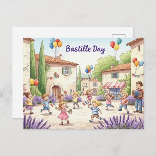 Bastille Day Postkarte (Vorne/Hinten)