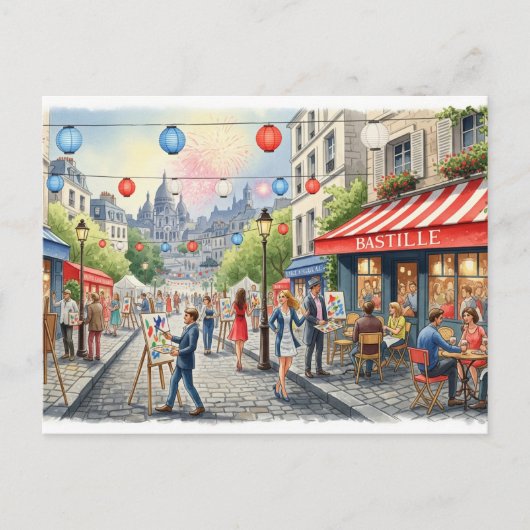 Bastille Day Postkarte (Vorderseite)