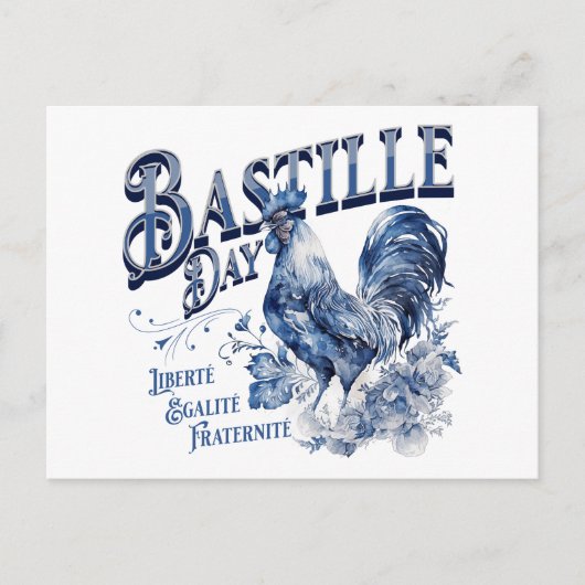 Bastille Day Rooster Postkarte (Vorderseite)