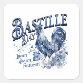 Bastille Day Rooster Quadratischer Aufkleber