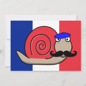 Bastille Französische Schnecke mit Beret Einladung (Rückseite)