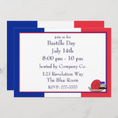 Bastille Französische Schnecke mit Beret Einladung (Vorne/Hinten)