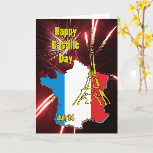 Bastille-Tag am 14. Juli Karte (Gelbe Blume)
