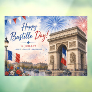 Bastille-Tag Arc de Triomphe Paris Frankreich Feue Fensteraufkleber