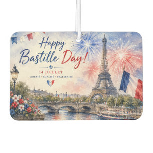Bastille-Tag Eiffelturm Seine Feuerwerk Autolufterfrischer