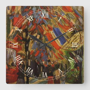 Bastille-Tag in Paris von Vincent van Gogh Quadratische Wanduhr