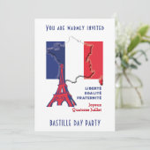 BASTILLE TAG Party Einladung (Stehend Vorderseite)