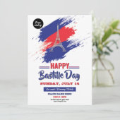 Bastille-Tag-Party-Einladungsflyer-Vorlage (Stehend Vorderseite)