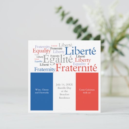 Bastille-Tagesam 14. Juli französisches Einladung (Stehend Vorderseite)
