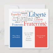 Bastille-Tagesam 14. Juli französisches Einladung (Vorderseite)