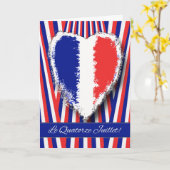 Bastille-Tagesgruß-Karte auf französisch Karte (Gelbe Blume)