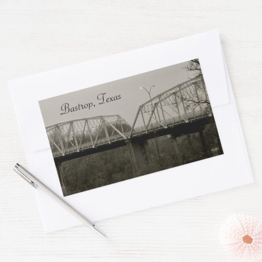 Bastrop, Texas Alt-Eisen-Brücke Sticker (Umschlag)