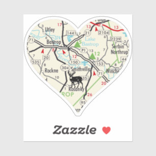 Bastrop TX Karte Aufkleber