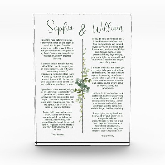 BASWOOD VOWS FOTOBLOCK (Vorderseite)