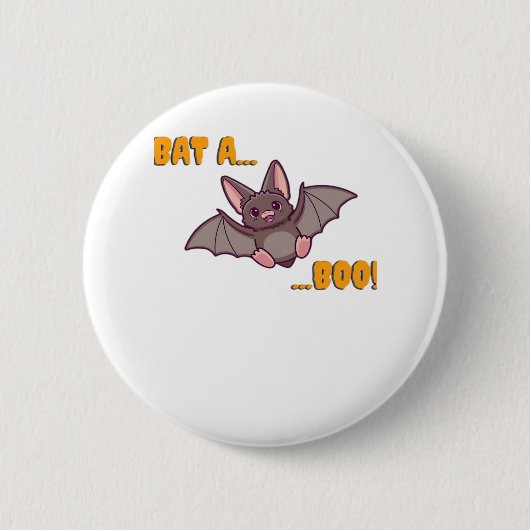 Bat A Boo Niedlich Bat Button (Vorderseite)